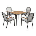 Nieuwe Titel: "Moderne Tuinset met 4 Stoelen en Houten Tafel"