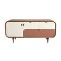 Moderne dressoir met gebogen randen en houten poten